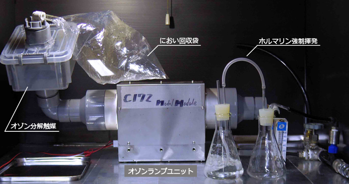 ホルマリンの脱臭実験