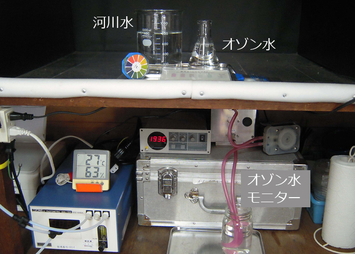 河川水のオゾン水による浄化実験