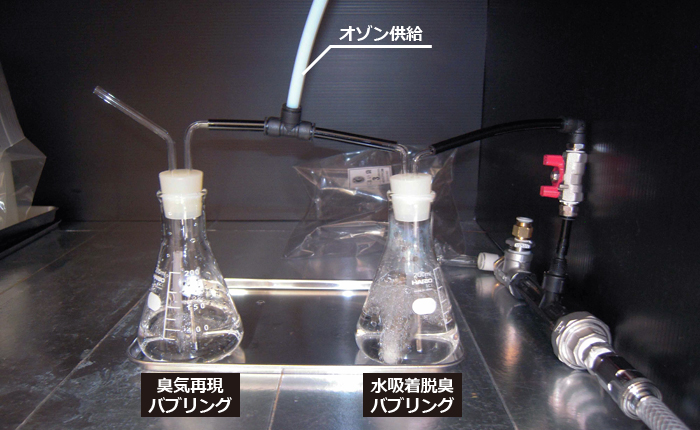 オゾン分解脱臭＋水吸着脱臭実験