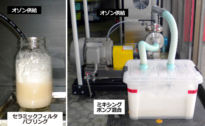 冷凍食品工場からの排水処理実験