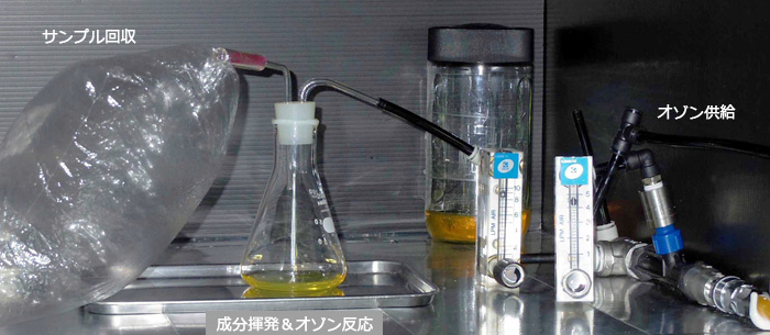 酢酸エチル揮発 ＆ オゾン接触による除去実験