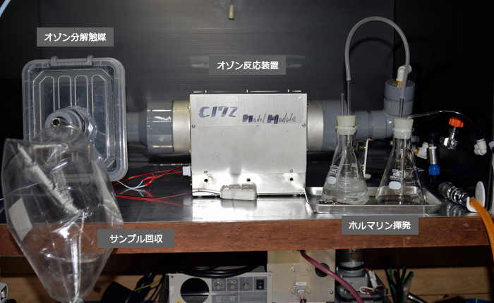 オゾンによるホルマリン（ホルムアルデヒド）分解除去実験