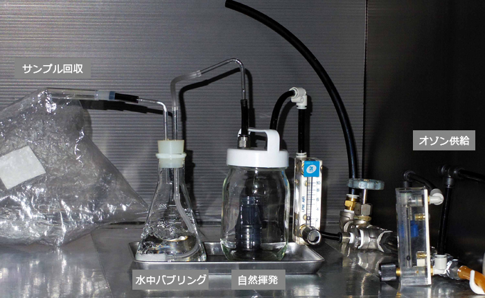 インクジェットプリンタで使用する溶剤インクの脱臭実験